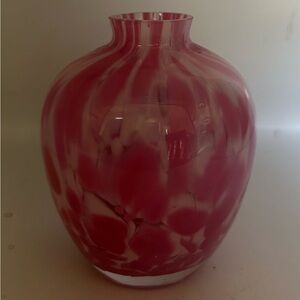 Pink and White Glass Vase